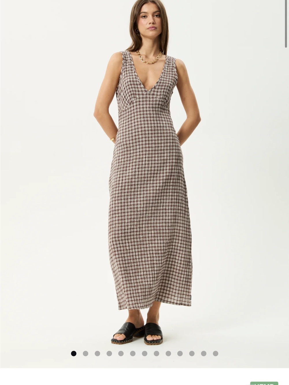 Afends Brown and White Dress